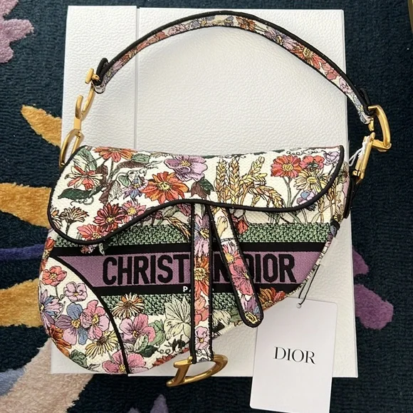 Dior | Bags | Christian Dior 224 Floral Saddle Bag Nwt